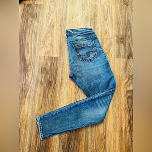 Silver skinny girlfriend jeans